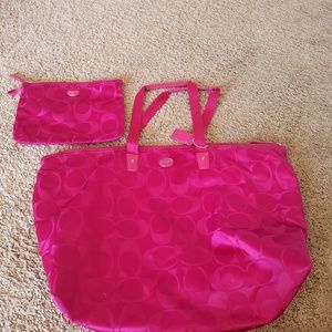 Pink Coach Travel Bag